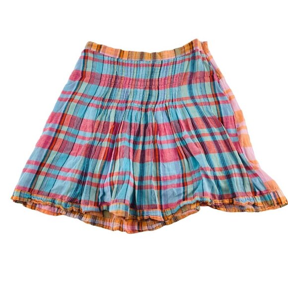 Delia's Plaid Skirt Y2k Size Small Pink Blue Orange Plaid - Picture 1 of 4